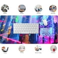 thumbnail image 5 of Japanese Street Desk Mat Futuristic Neon City Print Mouse Pad, Exclusive Desk Mats, XXL Large Gaming Mousepad 31.5"x15.75", Office Decor for Women Girls Keyboard Mat Laptop Computer Mat, 5 of 6