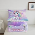 thumbnail image 4 of Erosebridal Unicorn Bedding Twin Comforter Set, Stars Print Reversible, Ultra Soft 2-Piece, 4 of 6