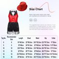 thumbnail image 5 of TiaoBug Kids Girls Sequins Tassel Hem Jumpsuit Latin Jazz Ballet Sleeveless Leotard Dress with Hat Set Red&Black 12, 5 of 5