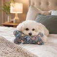 thumbnail image 6 of Bone-Shaped Pet Pillow for Small Dogs and Cats, Curved Neck Support Cushion, Soft Flannel Fabric, Washable, Cute Star Heart Paw Print Designs, Compact Travel Size, Cozy and Soft, 6 of 7