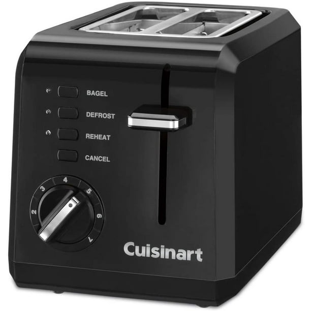 Tostadora de plástico compacta de 2 rebanadas Cuisinart Cuisinart CPT-122BK