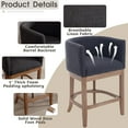 thumbnail image 6 of Guyou 26" Modern Counter Height Bar Stools, Barrel Wooden Kitchen Island Chairs, Farmhouse Linen Upholstered Barstools for Restaurant Kitchen Bistro, Charcoal, 6 of 8