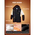thumbnail image 3 of CAMEL Mens Winter Outerwear Coats Warm Cotton Jacket Fashion Parkas Casual Lightweight Jackets Black White, 3 of 9