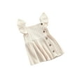 thumbnail image 2 of Douhoow Summer Infant Baby Girls Dress Casual Solid Princess Square Collar Fly Sleeve Dress, 2 of 8