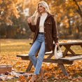 thumbnail image 6 of Corduroy Jacket for Women Oversized Long Sleeve Button Down Jacket Casual Work Travel Fall Winter Coat, M, 6 of 8