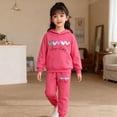 thumbnail image 6 of Toddler Baby Girl Outfits Toddler Fall Winter Clothes Cute Long Sleeve Sweatshirt Tops Pants Set Infant 2Pcs Clothing,4-5 Years,Hot Pink, 6 of 7