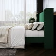 thumbnail image 4 of Amolife King Size Bed Frame, Velvet Platform Bed with Upholstered Wingback Headboard, No Box Spring Needed, Green, 4 of 12