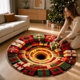 thumbnail image 3 of 3D Christmas Rug, 24" Christmas Round Illusion Door Mat, Welcome Floor Mat for Living Room Decor & Xmas Gift, 3 of 6