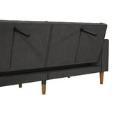 Mr. Kate Stella Vintage Convertible Sofa Bed Futon, Dark Gray Velvet