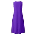 thumbnail image 5 of VBTAPA Cotton Linen Summer Dresses for Women V Neck Sleeveless Maxi Dress Flowy Beach Sundresses Loose Casual Vacation Dresses with Pockets Purple M, 5 of 6
