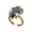 10G, variant on Adjustable Open Flame Ring Blue Green Gradient Zircon Water Drop Design Women Jewelry
