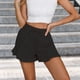 thumbnail image 5 of Pantalones Cortos Casuales Pantalones cortos casuales para mujer, pantalones cortos sueltos de lino y algodón a la moda, pantalones cortos (negro S) Cgtredaw para Mujer Negro T M, 5 of 6