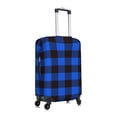 thumbnail image 3 of Balery Buffalo Plaid Blue Black Luggage Cover Protector, Scratch And Dirt Resistant, Fits 18-32 Inch Luggage -, 3 of 9