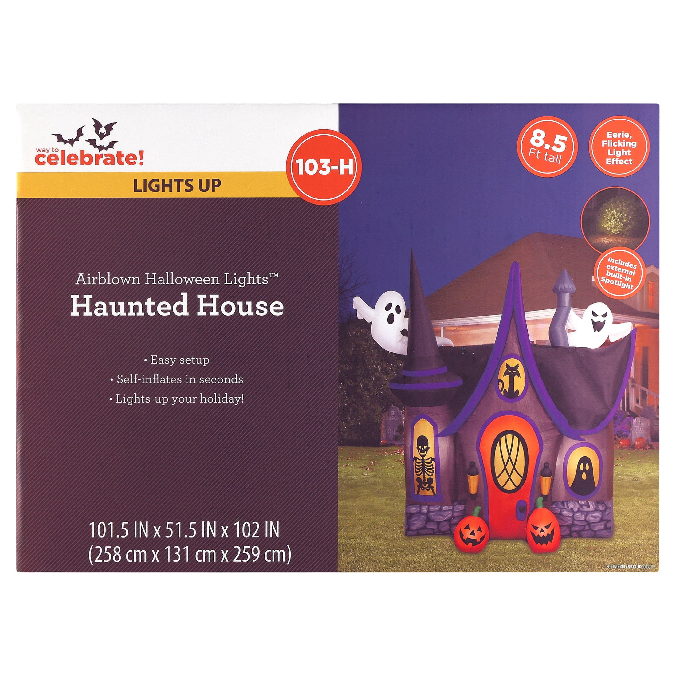 Haunted House Airblown Yard Inflatable, Multicolor, 8.5', Halloween by Way To Celebrate