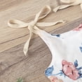 thumbnail image 5 of Newborn Baby Girl Sleeveless Floral Print Strap Romper One Piece Bodysuit Jumpsuit, 5 of 7