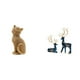 thumbnail image 1 of Conjunto de figuras decorativas de resina de gato y reno. Esculturas de animales para la entrada, estantería, sala de estar, dormitorio u oficina. Ado, 1 of 8