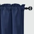 thumbnail image 3 of JIUZHEN Valance Curtains for Kitchen Window Valances for Living Room/Basement Window Curtains Bathroom Thermal Insulated Short Rod Pocket Curtain Panels, Navy,42 x 18 Inches,1 Panel, 3 of 7