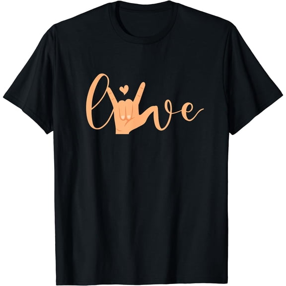 Sign Language Love - ASL Gifts For ASL Teacher Deaf Gifts T-Shirt Black X-Large