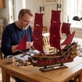 thumbnail image 4 of Ylutex Revenge Pirate Ship Building Block Model Kit, Pirates Building Boat Set for Adults & Collections Enthusiasts, Display Building Block Ship Model with Detachable Decks 4400+PCS, 4 of 9