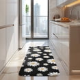 thumbnail image 4 of Black Daisy Flower Golden Centers Pattern Kitchen Rug Mat,Kitchen Runner Rugs Non Skid Washable,Decorative Kitchen Floor Mats for Kitchen,Sink,Laundry,17"x47.2", 4 of 7