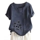 thumbnail image 2 of ICHUANYI Clearance Women's Summer Casual Round Neck Short Sleeve Printing Loose Shirt Tops(Navy, XXL) ICHUANYI WER2023081108135, 2 of 3