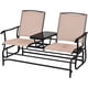 thumbnail image 5 of Costway Mecedora para 2 Personas, Silla de Columpio con Mesa Central de Cristal Templado, Banco de Exterior con Estructura de Acero & Tejido de Malla Transpirable para Porche, Balcón, 5 of 6