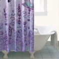 thumbnail image 4 of Purple Butterfly Flower Pattern Shower Curtain 36"x72" ,Bathroom Decorative Shower Curtains Set with 12 Hooks,Modern Waterproof Washable Shower Curtain, 4 of 6