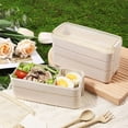 thumbnail image 3 of Stackable Bento Lunch Box with Multi Layer Food Containers and Clear Lid for Work School Travel Meal Storage, 3 of 6