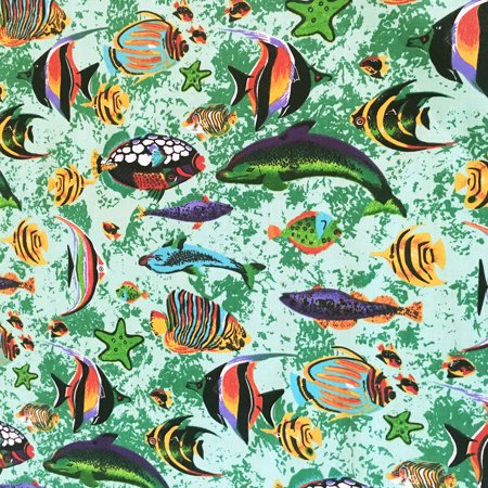Poly-Cotton Fish Aquarium Print Fabric 58 Wide by 36 (1-Yard) for Arts Crafts & Sewing Poly-Cotton Fish Aquarium Print Fabric 58 Wide by 36 (1-Yard) for Arts Crafts & Sewing