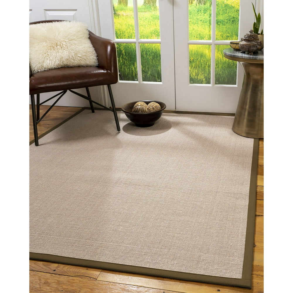 Natural Area Rugs Blair Custom Sisal Rug, 10' x 14', Malt Border