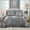 Grey, variant on 8 Pieces Satin Ruffle Comforter Set Queen/King Size Comforter with Sheets Silk Like Satin Bed Set Luxury Pleat Satin Bedding Set 1 Comforter 4 Pillowcasas 1 Flat Sheet 1 Fitted Sheet 1 Cushion Cover