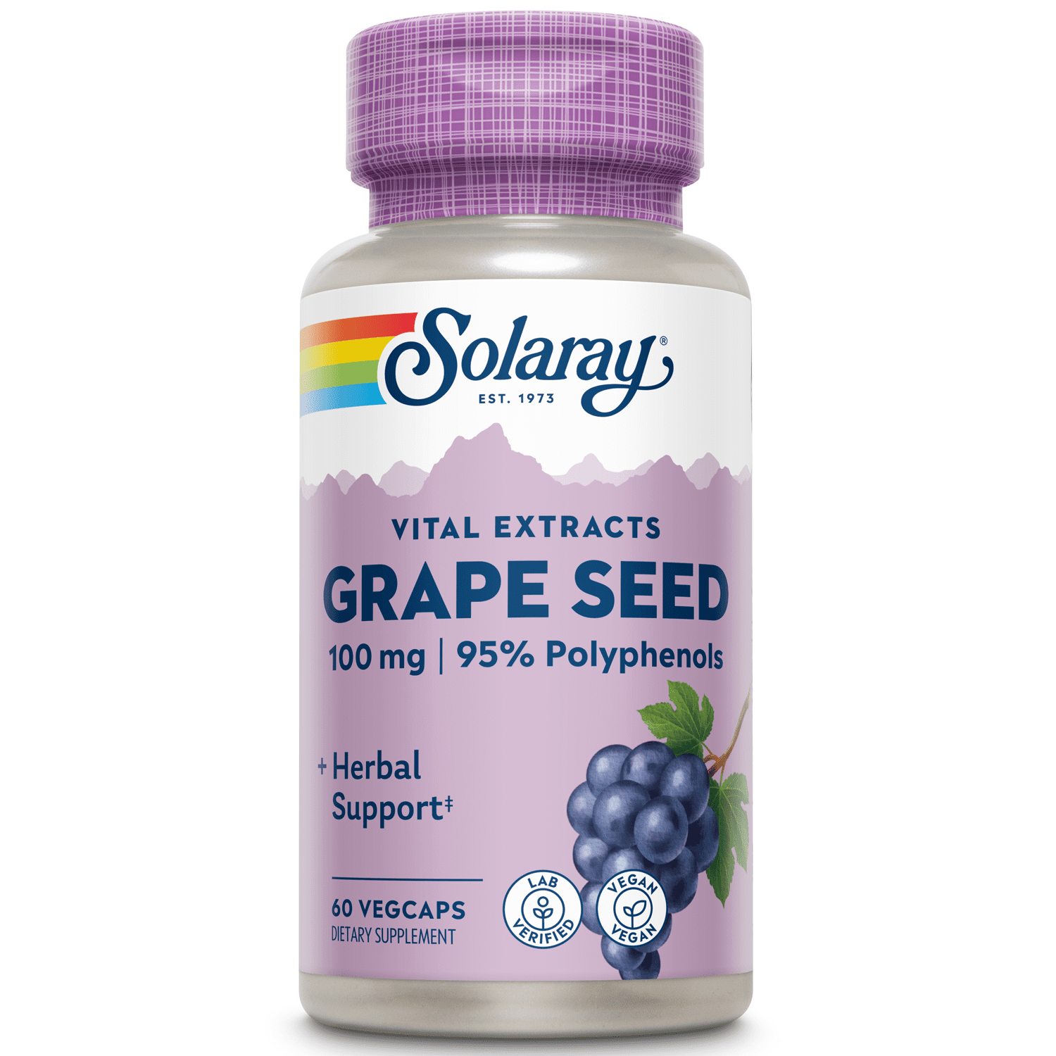 Solaray Grape Seed Extract 100 mg Plus Bioflavonoid Complex Healthy Cardiovascular & Blood