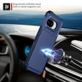 thumbnail image 6 of for Google Pixel 9a Wallet Case, RFID Blocking Card Holder Slot Kickstand Magnetic Button Closure Women Men Heavy Duty Shockproof Rugged Back Case Cover for Google Pixel 9a, Darkblue, 6 of 7