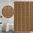 thumbnail image 4 of Vintage Rattan Shower Curtain Set - 72" x 78" Washable Bathtub Curtain with 12 Hooks, Minimalist Abstract Wicker Texture Brown Waterproof Fabric Stall Shower Curtains for Bathroom/Bathtub Décor, 4 of 6