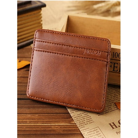 Luxury Mini Neutral Magic Bifold Leather Wallet Card Holder Wallet Purse