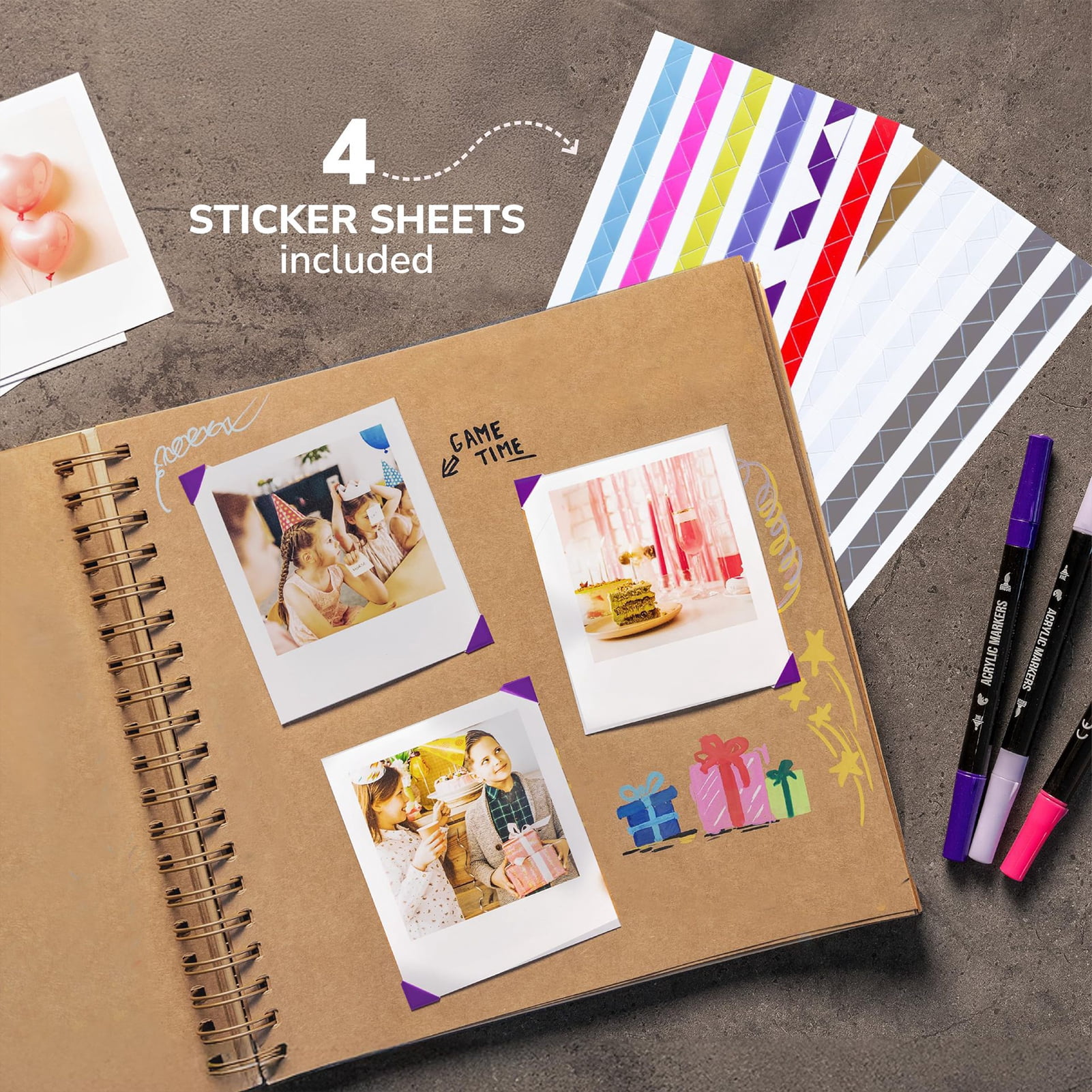 ZenCart 8/10-Inch Scrapbook Photo Album 80 Pages Spiral Bound DIY Hard Cover Spiral Wedding Travel Baby Shower Children Family Anniversary Picture Book