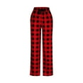 thumbnail image 4 of Thredzr Loose Pajama Pants for Men Flannel Drawstring Lounge Pants Cozy Fluffy Soft Pajama Pants Cute Winter Sleepwear Red S, 4 of 4