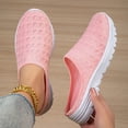 thumbnail image 3 of Rokment Women's Men's Mules Sneakers Wide Width Slip on Walking Shoes Breathable Comfortable Mesh Backless Closed Toe Sandals Summer Fall Pink Size 10.5, 3 of 7