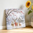 thumbnail image 3 of Canvas Wall Art, Christmas Deer Framed Canvas Prints for Living Room Bathroom, Snowflakes Xmas Branch Cardinal Birds Berries Gallery Wrapped Wall Decor for Home Office, Gifts, 12"x12" Ship Next Day, 3 of 9