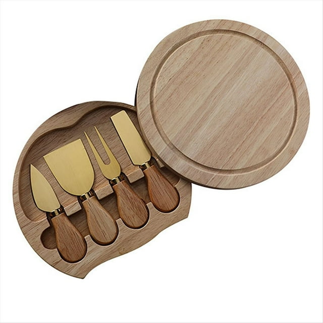 Cuchillo para Queso, Pala de Acero Inoxidable, Herramienta para Queso, Cubiertos, Juego de Cuchillos para Queso, Caja de Regalo, Herramienta de Cocina Dorada