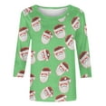 thumbnail image 5 of Aloohaidyvio Christmas Womens Tops Casual 3/4 Sleeve Round Neck Shirts Loose Fit Blouses 2024 Christmas Clothes Clearance, 5 of 5