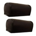 thumbnail image 2 of 2 Pares De De Reposas De Sofá De Muebles Elásticos De Cuero PU Antideslizante Café Sunnimix Protector de la funda del reposabrazos del sofá, 2 of 8