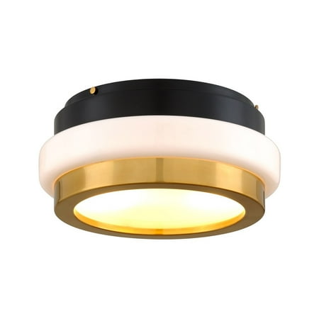 

Vintage Polished Brass/Black Tone Finish Flush Mounts 16 Wide Solid Brass Medium Base 2 Light Fixture