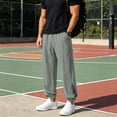 thumbnail image 2 of LIaqionyy Joggers Pants for Mens Elastic Waist Lightweight Hiking Pants Streetwear Workout Trousers with Pockets, 2 of 8