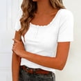 thumbnail image 2 of QGJZVUNL Womens Summer Tank Tops with Built In Bras Casual Short Sleeve Ribbed Knit Shirts Size Xs, 2 of 7