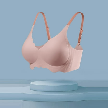 

Aayomet Sports Bra Spring Summer Soft Bra Underwear Thin Breathable Soft Water Drop Cup Upper Support Gathers Bra Pink Small