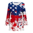 thumbnail image 5 of Kvture 4th of July Tops for Women Henley V Neck Button 3/4 Sleeve Blouse Independence Day Patriotic T Shirts Summer B Red Tees XXL, 5 of 5
