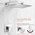 thumbnail image 2 of Juego de grifos de ducha Heable Chrome con ducha tipo lluvia de 20 cm, 2 of 7