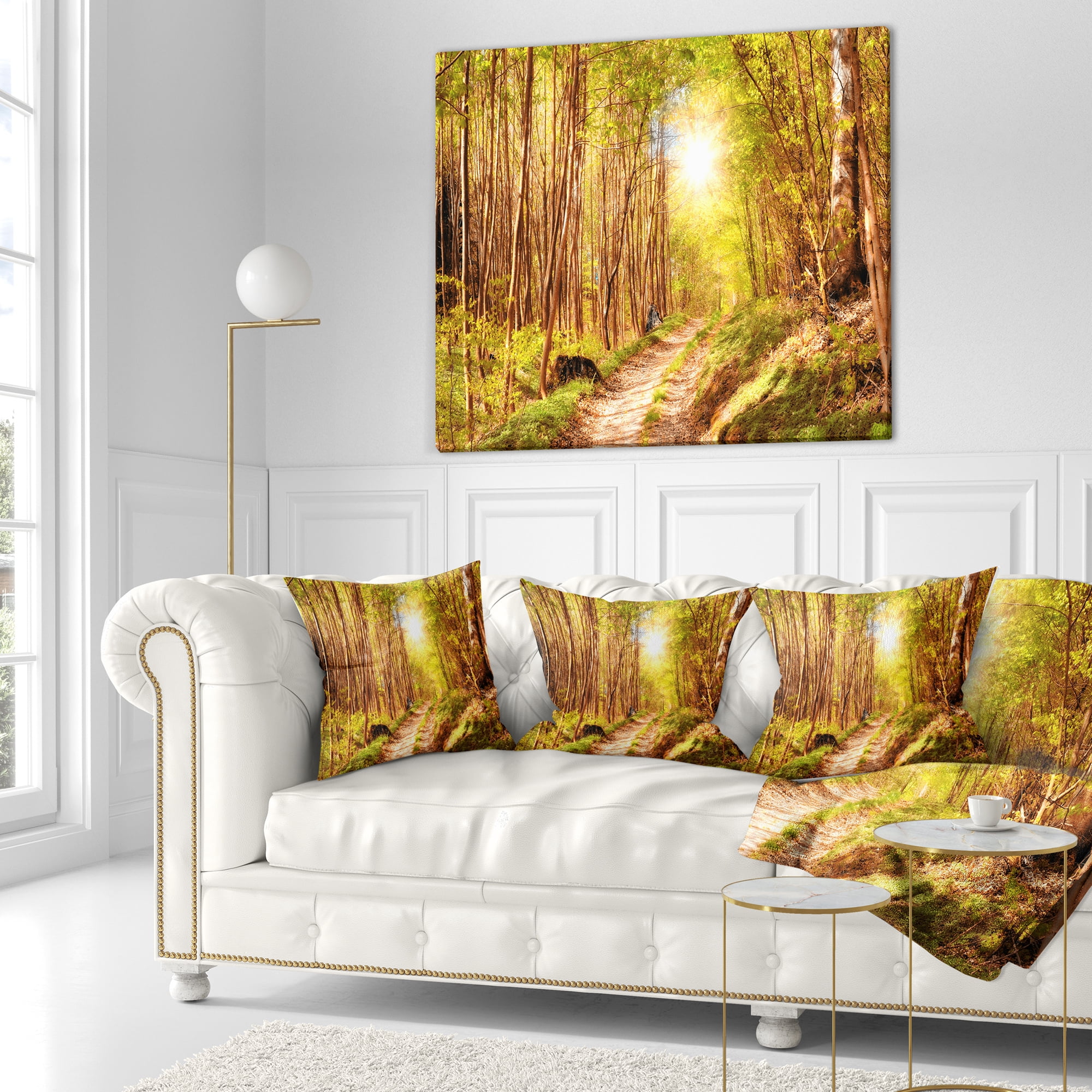 Designart Autumn in Denmark - Photography Landscape Printed Throw Pillow - 16x16