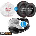 thumbnail image 3 of 500Pairs Stretchable Headphone Covers, Disposable Earcups for K712, K702, K701, K550 / 4.72-Inch Over-Ear Headset, 3 of 7